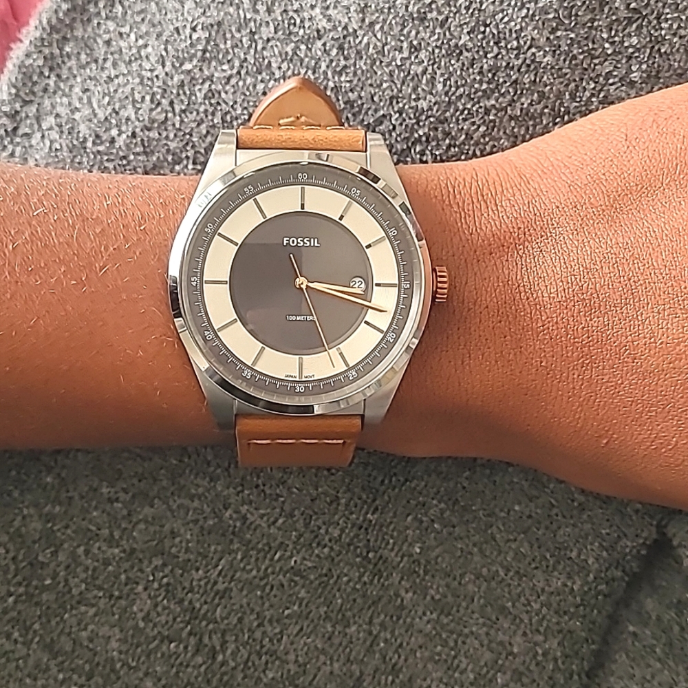 Fossil Mathis Light Brown Leather Watch - image 2